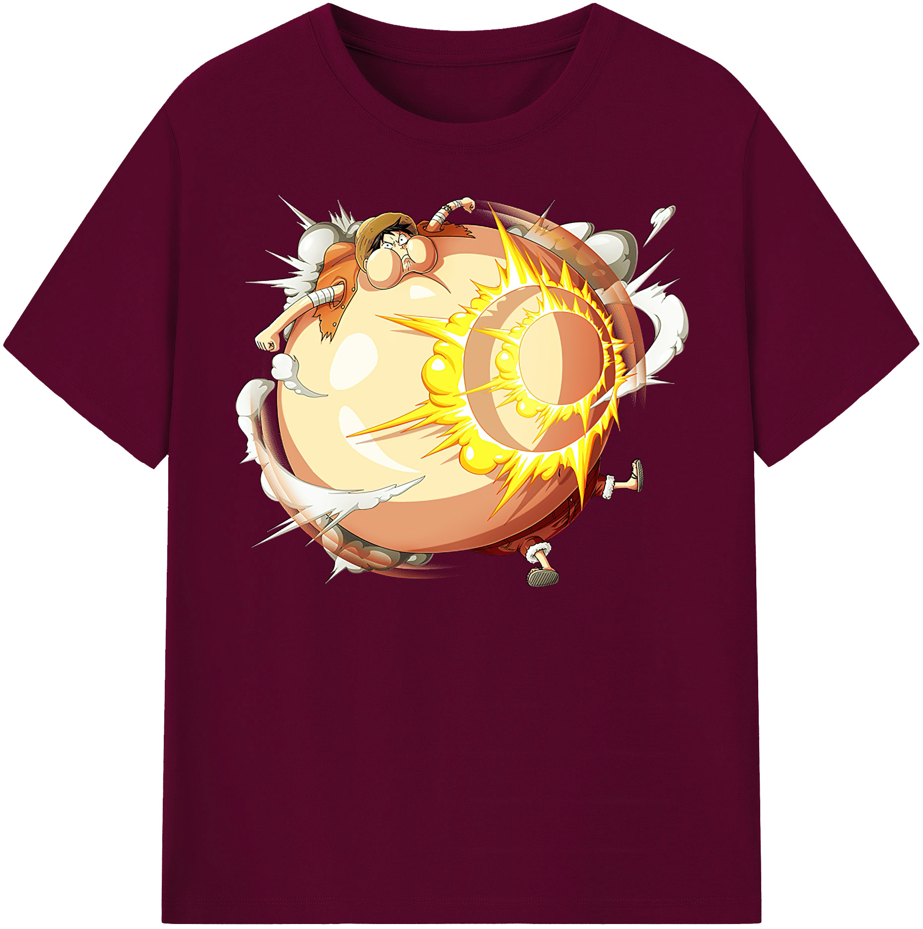 ワンピース モンキー・D・ルフィ ONE PIECE Monkey D. Luffy レディースカジュアルプリントTシャツ（綿100％）